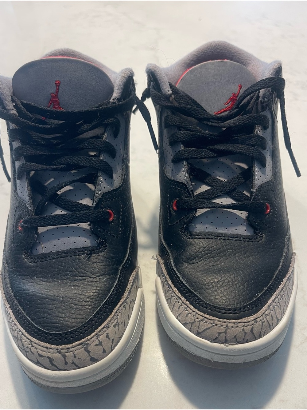 Jordan Black and Grey Retro Sneakers with Red Jumpman
